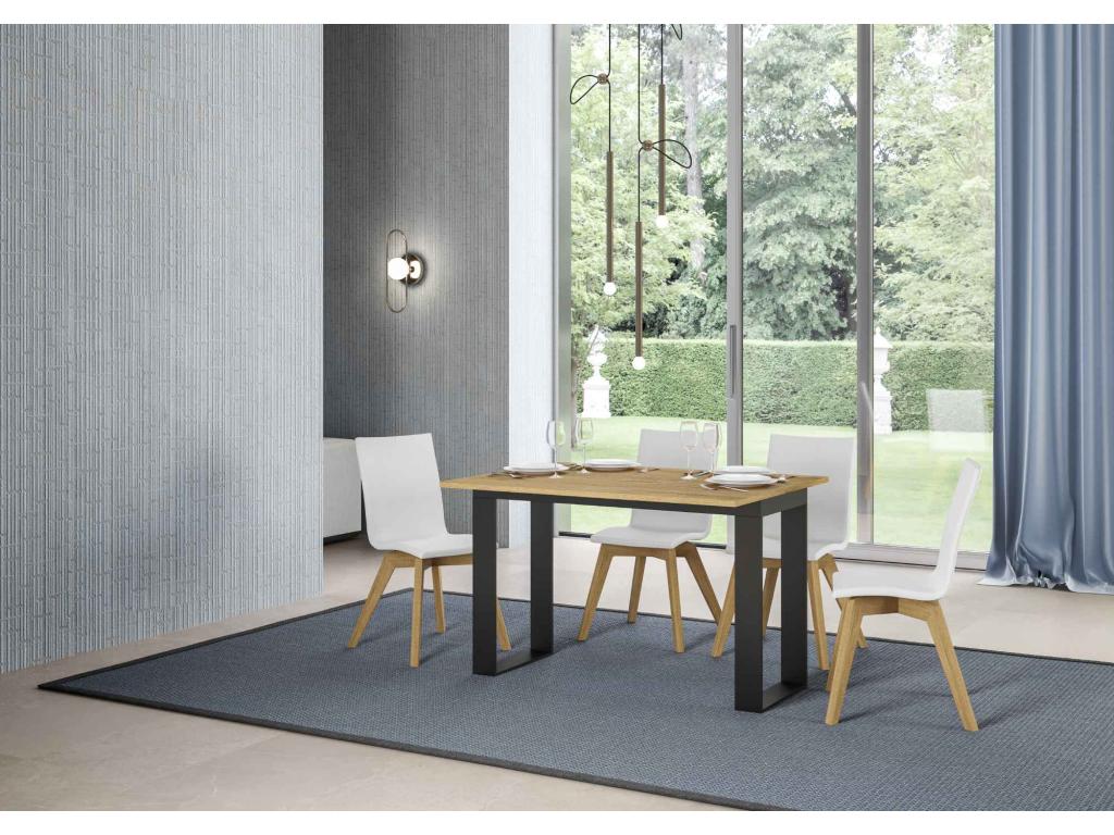 Table portefeuille extensible 120x45/90 cm Tecno Double Chêne Nature cadre Anthracite AZXS70652