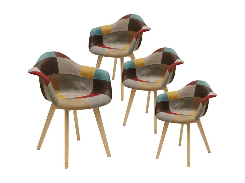 Decohaute - Lot de 4 Fauteuils Decohaute Motif Vintage PDYQ13070