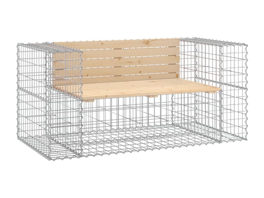 Banc de jardin design gabion 143x71x65,5 cm bois massif de pin SGKY04115