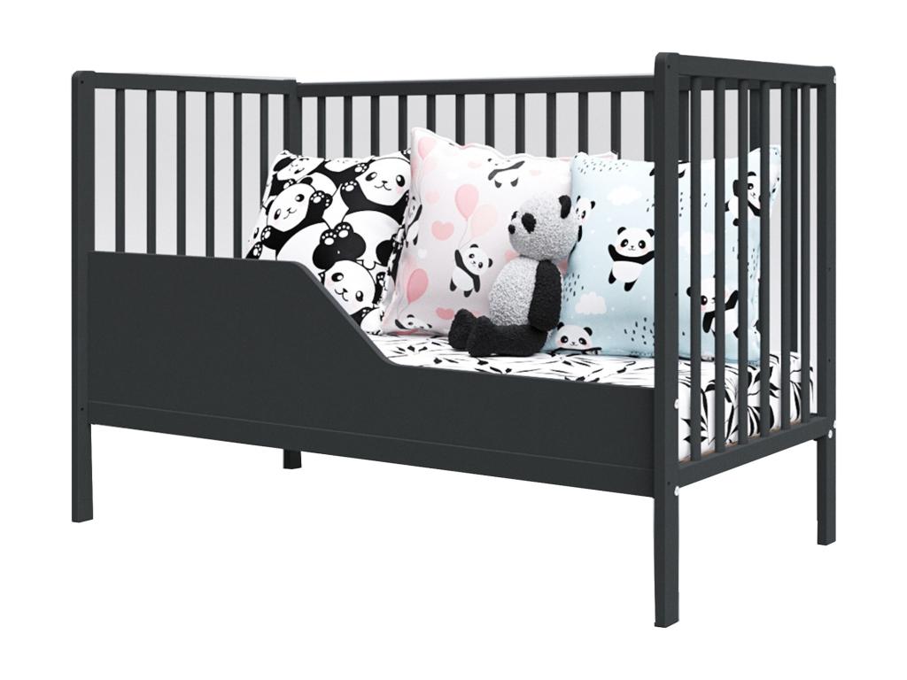 Lit bébé évolutif - Décohaute - 120x60 cm - Anthracite OAEG99679