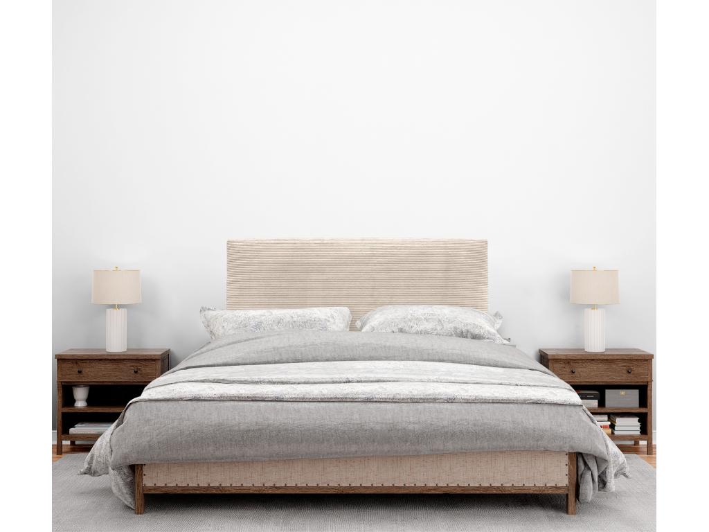 Decohaute Tête de Lit Velours Côtelé Uni 105x60 Lits 105 - Beige JAJW32746