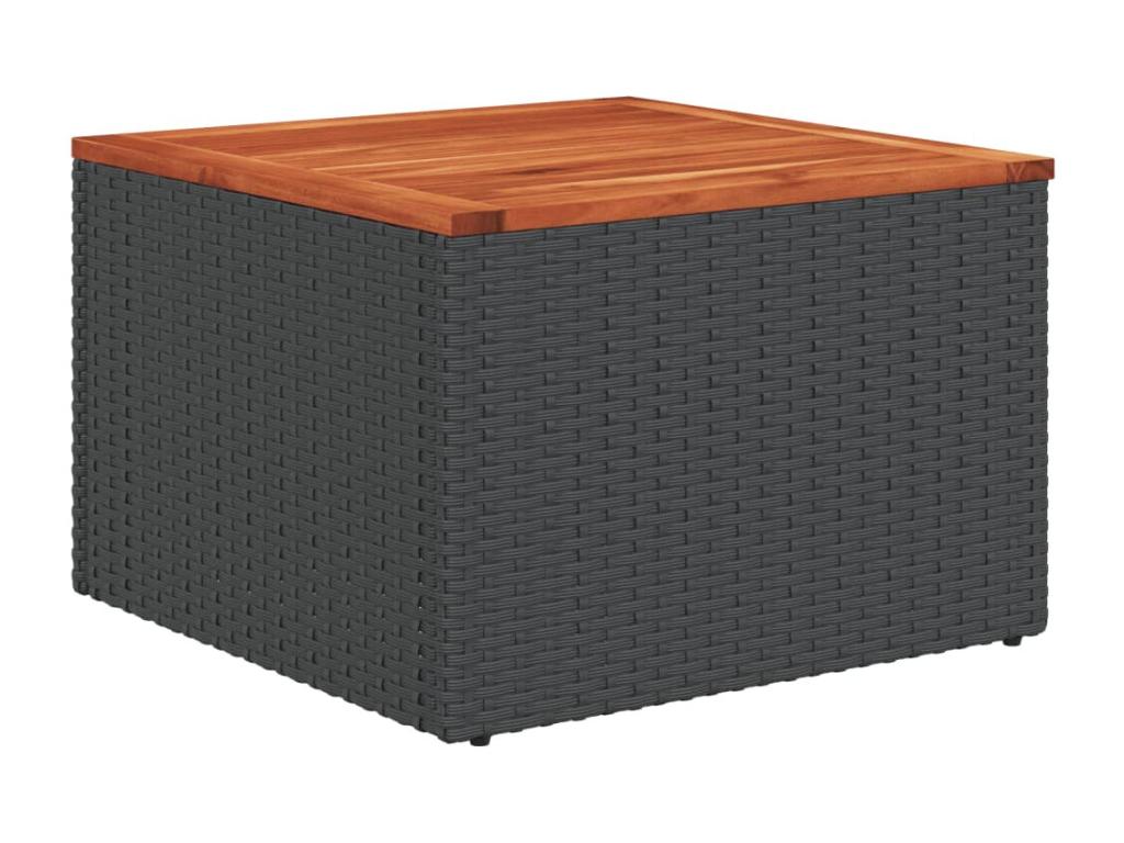 Salon de jardin avec coussins 14 pcs noir résine tressée EQMR76809