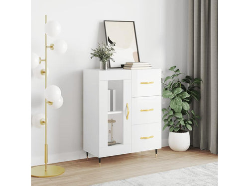 Buffet Blanc brillant 69,5x34x90 cm Bois d'ingénierie WYJI89292