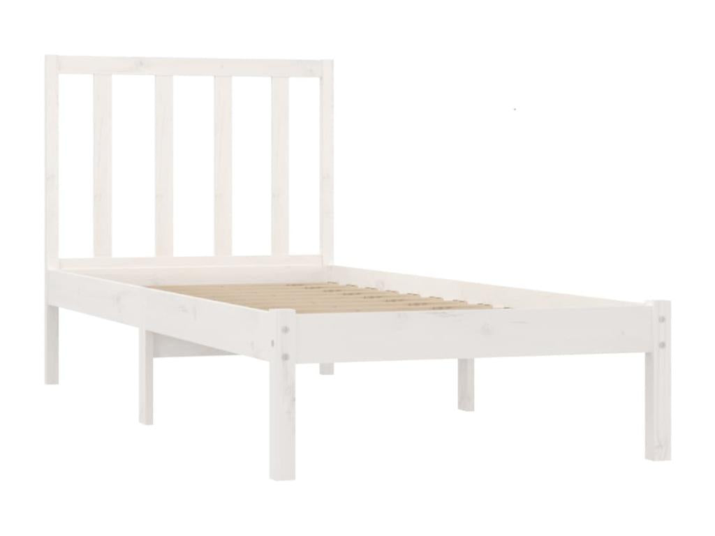 Cadre de lit Blanc Bois de pin massif 90x190 cm Simple WLPO28314