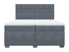 Sommier à Domopure de lit et matelas Gris foncé 200x200cm Velours IIYR76366