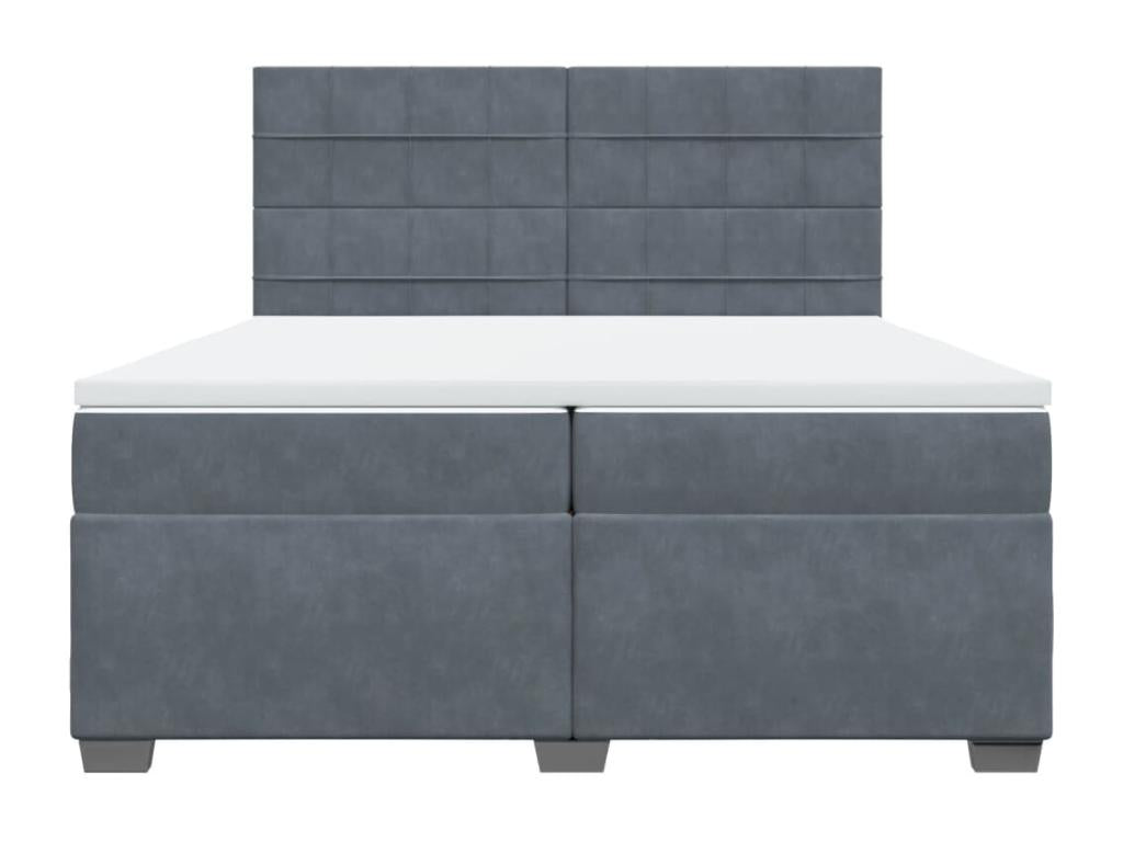 Sommier à Domopure de lit et matelas Gris foncé 200x200cm Velours IIYR76366