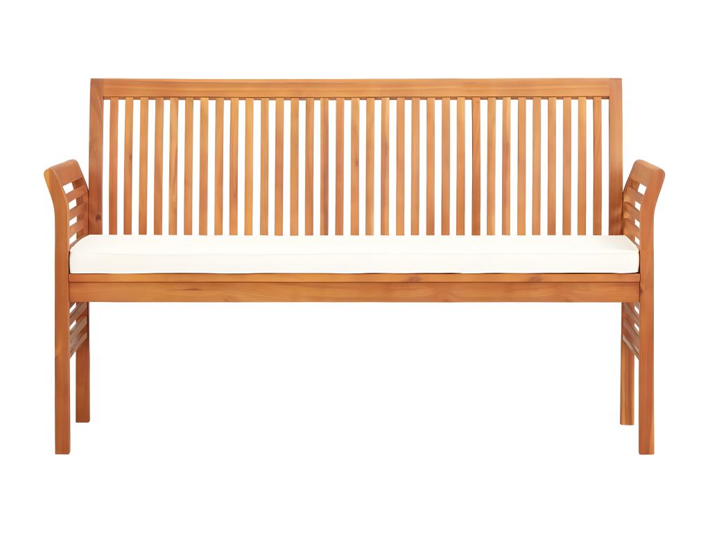Banc de jardin 3 places avec coussin 150cm massif du Bois d'Domopure JJCS40298