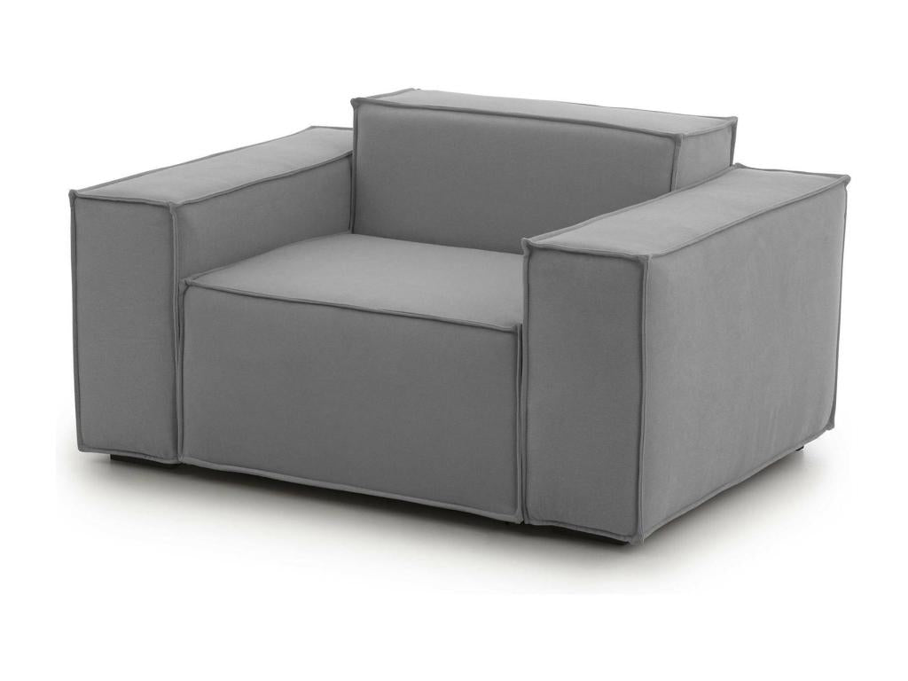 Fauteuil Decohaute Fauteuil de salon Made in Italy Fauteuil relaxant en tissu rembourré 140x95h70 cm Gris GRDQ04858