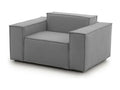 Fauteuil Decohaute Fauteuil de salon Made in Italy Fauteuil relaxant en tissu rembourré 140x95h70 cm Gris GRDQ04858