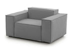 Fauteuil Decohaute Fauteuil de salon Made in Italy Fauteuil relaxant en tissu rembourré 140x95h70 cm Gris GRDQ04858