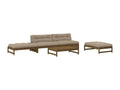 Salon de jardin 5 pcs avec coussins marron miel bois massif HZKD94467