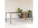 Decohaute Premium - Table de jardin dessus en verre Gris 190x90x75cm Résine tressée FPMA37363
