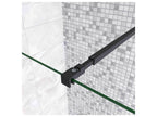 Paroi de douche à l'italienne 50x200cm en verre 8mm sécurité anticalcaire avec barre de fixation 73-120cm en carré - Noir Mat HGUR85256