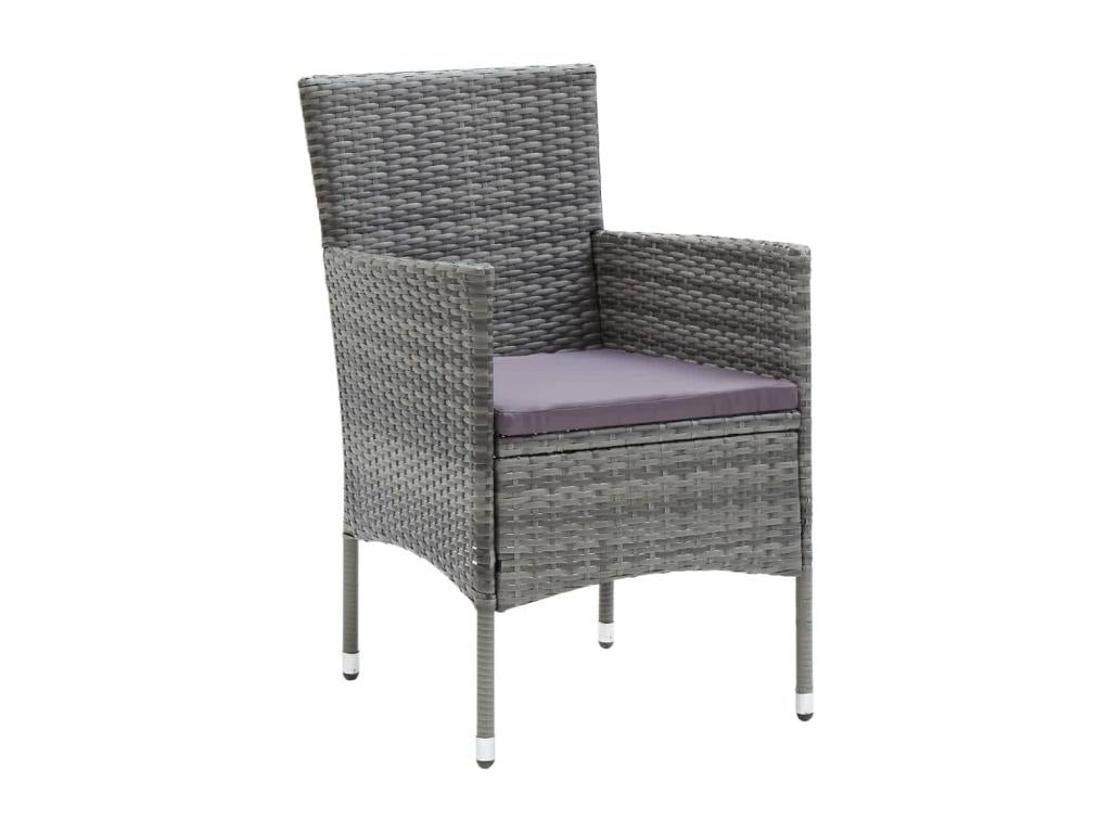 Mobilier à dîner de jardin et coussins 9 pièces Résine tressée Gris POXF52470