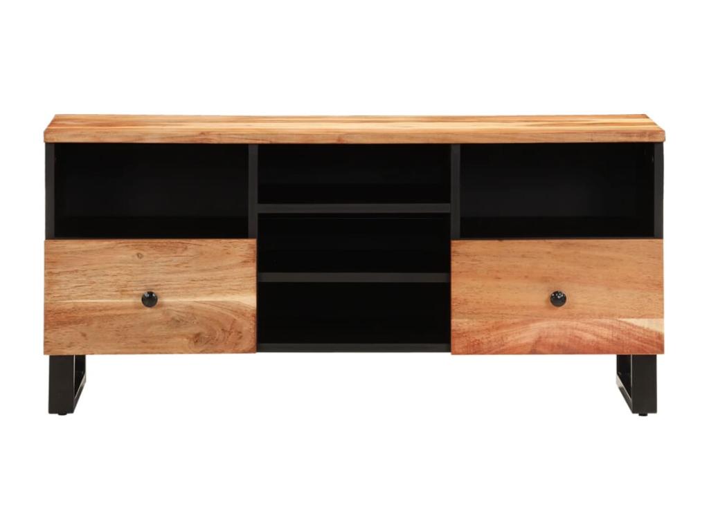 Meuble TV 100x33x46 cm bois d'Décohaute solide et d'ingénierie ATUK86116