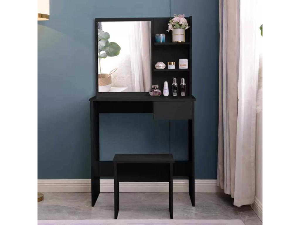 Coiffeuse table de maquillage avec miroir tiroir et tabouret Decohaute EDJL70717