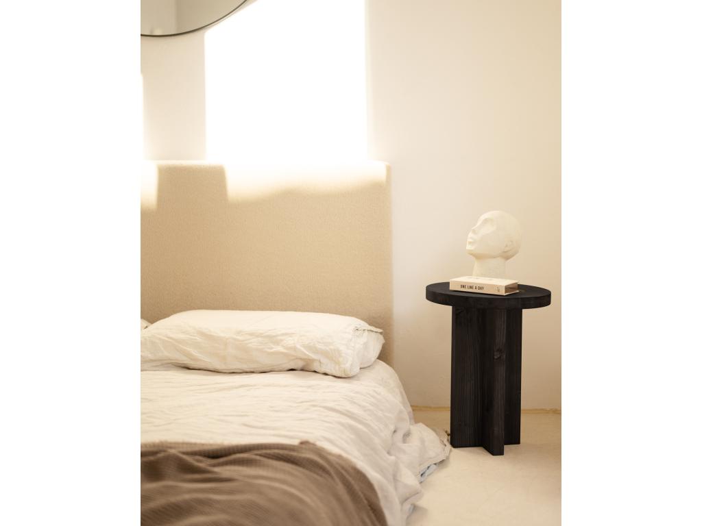 Tabouret en bois de sapin noir 35x45cm - Decohaute QRZK04869