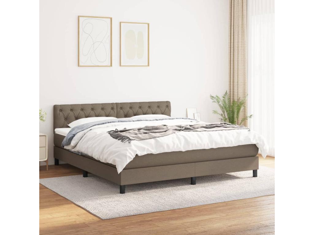 Lit à sommier tapissier avec matelas Decohaute 160x200 cm Tissu XUKP90228
