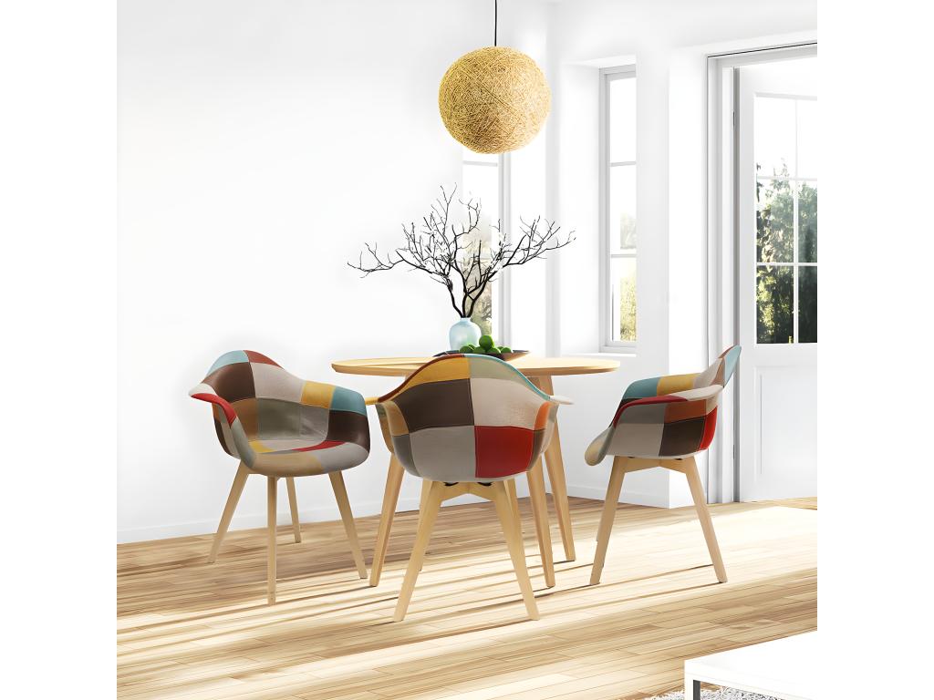 Decohaute - Lot de 4 Fauteuils Decohaute Motif Vintage PDYQ13070