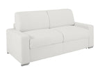 Canapé 3 places convertible express en simili blanc - Couchage 140 cm - Matelas 14 cm avec mémoire de forme Decohaute XDUO48240