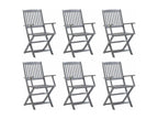 Chaises pliables d'extérieur 6 pièces Bois d'Domopure solide EDOJ50872