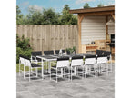 Ensemble à manger de jardin avec coussins 13 pièces blanc textile BXLQ44281