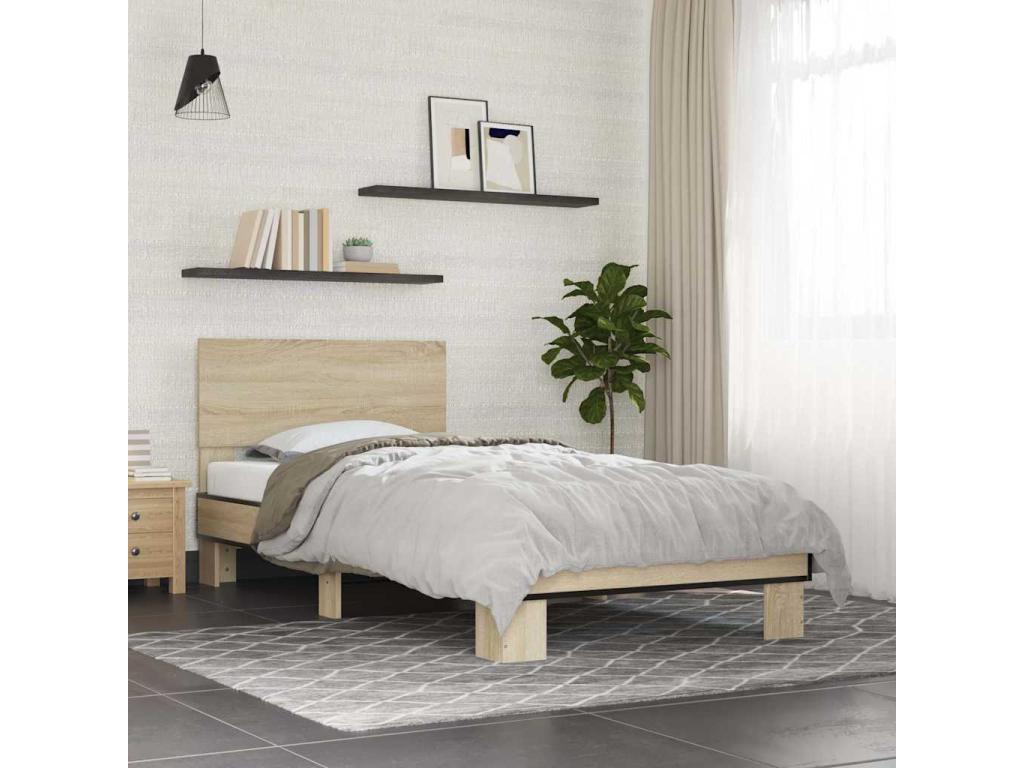 Cadre de lit sans matelas chêne Decohaute 75x190 cm BSGN72187