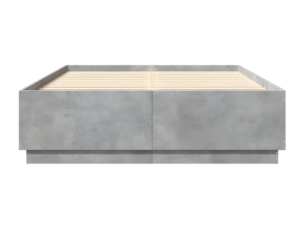 Cadre de lit sans matelas gris béton 140x200 cm NOQH27479