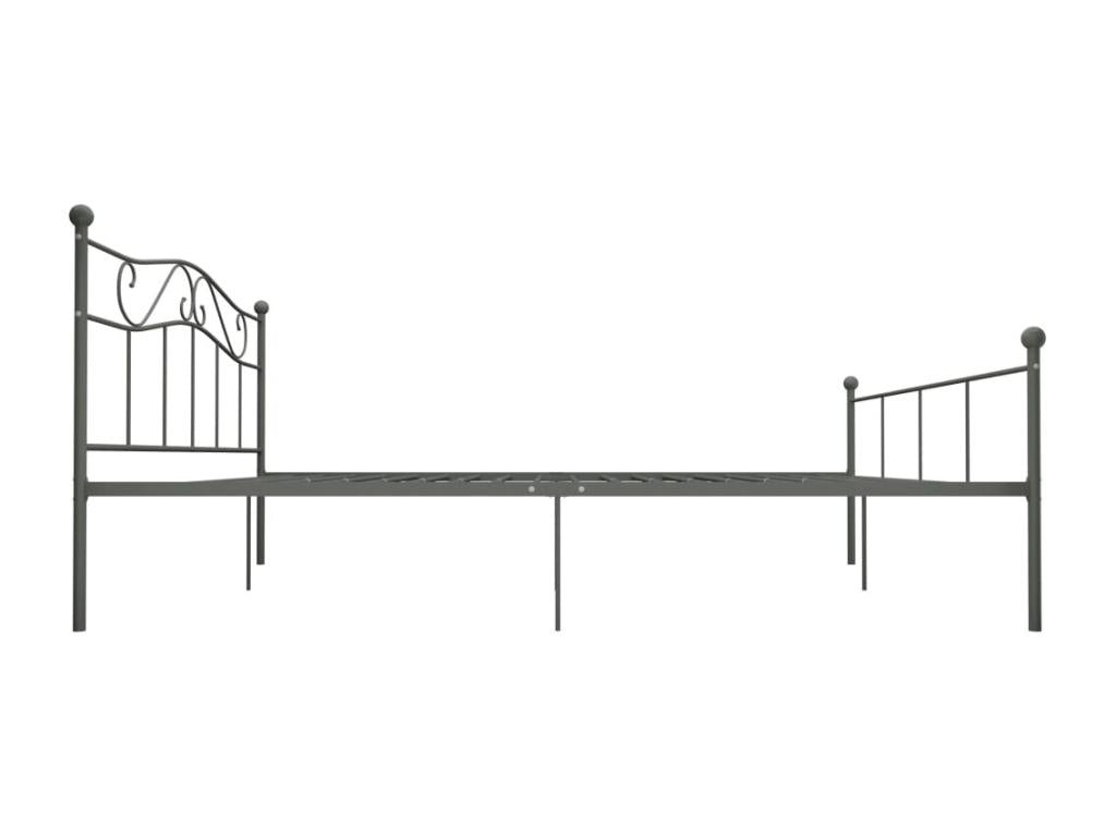 Cadre de lit sans matelas gris métal 180x200 cm NUCB93925