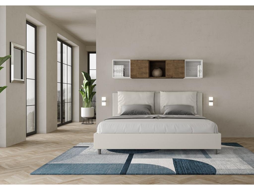 Lit Domopure taille sans sommier rembourré 200x210 similicuir blanc Domopure YAPL30200