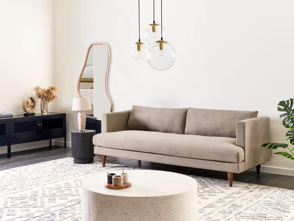 Canapé Decohaute Tissu Marron clair 3 places BFWV74915