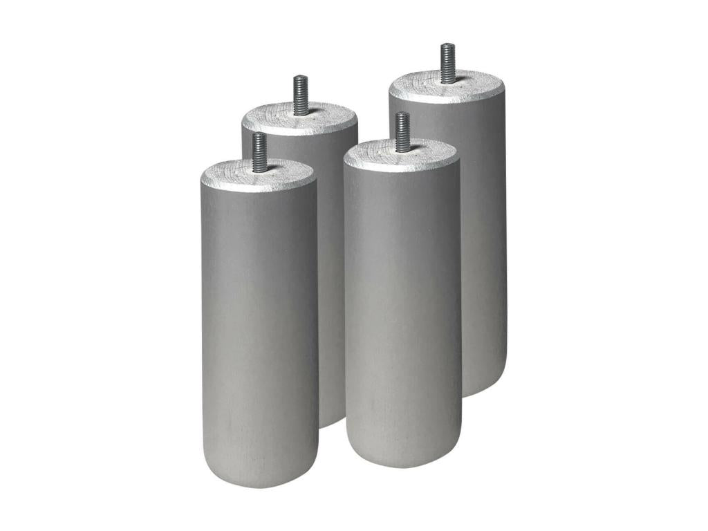 Domopure - Pack Matelas 140x190 Sommier Tapissier Démontable 2x20 Domopure Anthracites Pieds Argent 15cm FYHL94205