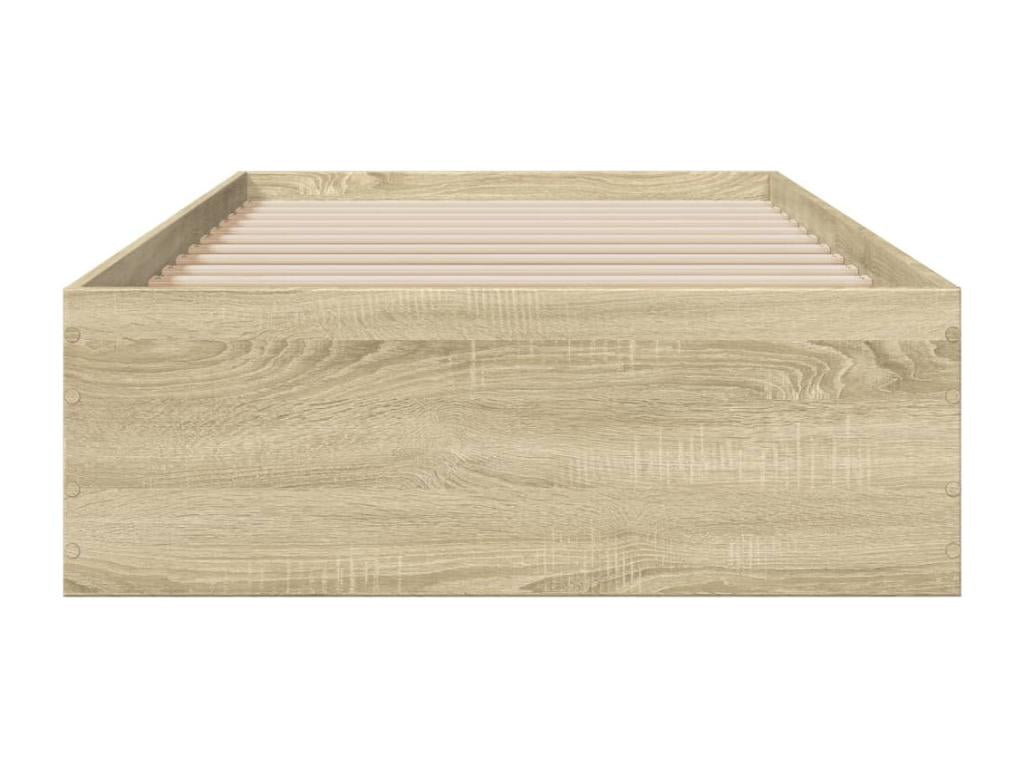 Cadre de lit et tiroirs chêne Decohaute 90x190 bois d'ingénierie AKIF17781