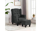Fauteuil avec repose-pied Gris foncé Tissu RRGO11902