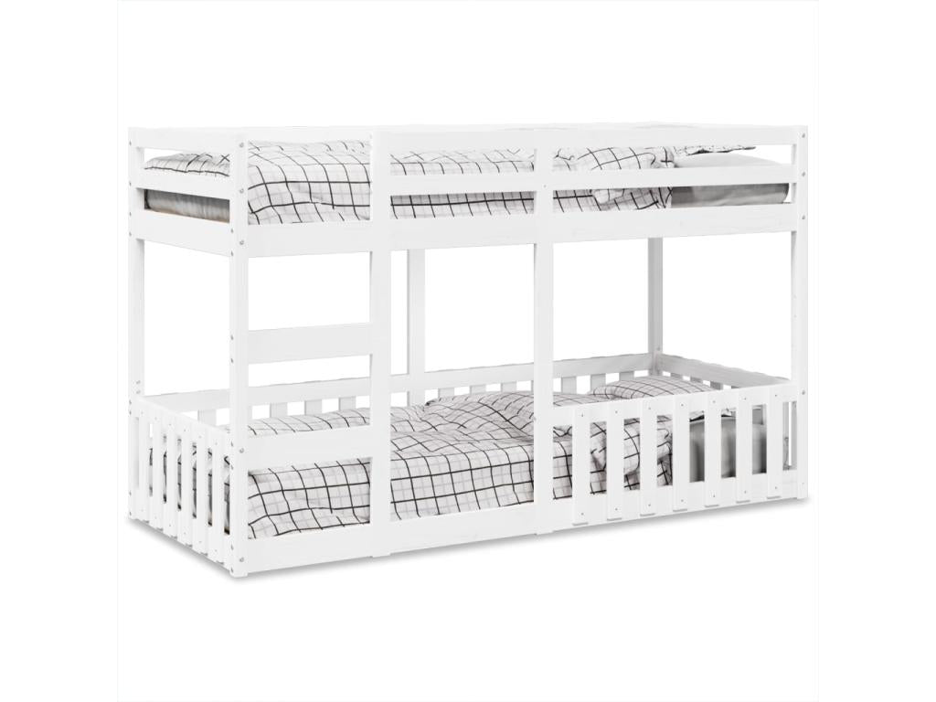 Lit superposé Blanc 80x200 cm Bois de pin massif VBVW06306