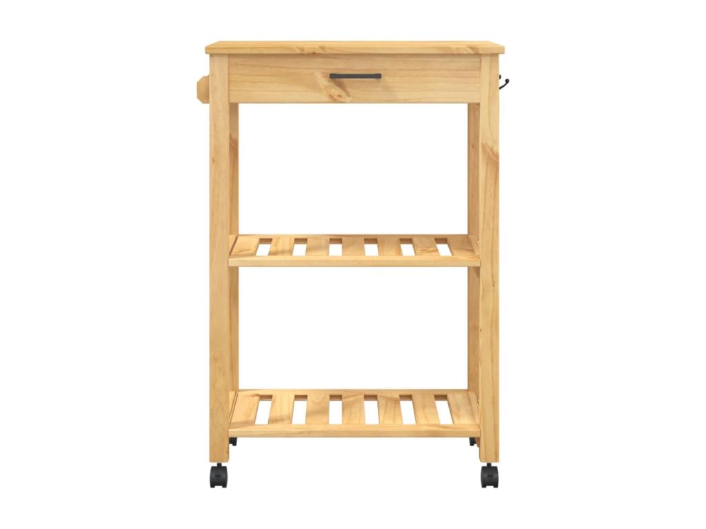 Chariot de cuisine Domopure 60x40x90 cm bois massif de pin RBKV75373