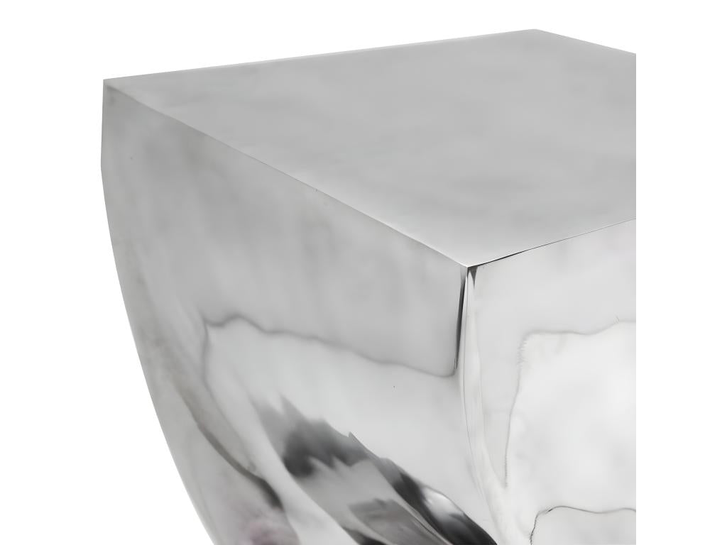 Table auxiliaire / Tabouret Forme torsadée Aluminium Argenté QYCN90184