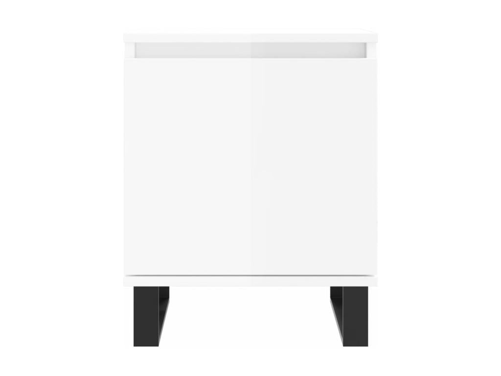 Tables de chevet 2pièces blanc brillant 40x30x50cm bois ingénierie TQPJ73288
