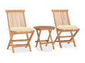 Mobilier de dîner d'extérieur pliable avec coussin 3 pcs Teck 35 VCZG19467