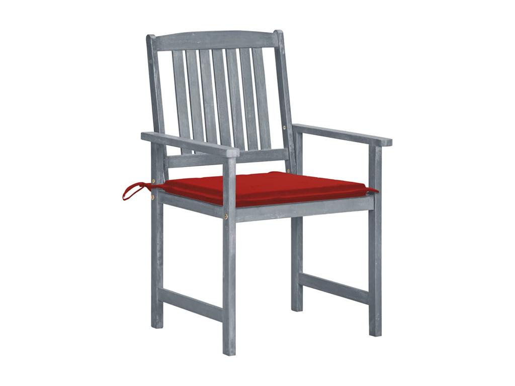 Chaises de jardin et coussins lot de 8 Bois Decohaute solide Gris KTEJ80842