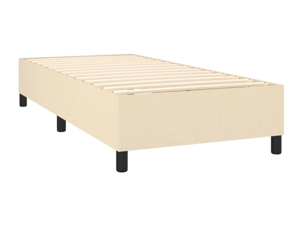 Lit à sommier tapissier avec matelas Crème 100x200 cm Tissu ZBGV20024
