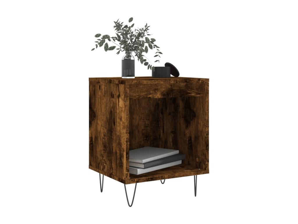 Tables de chevet 2 pièces chêne fumé 40x35x50 cm bois ingénierie UWWV43375
