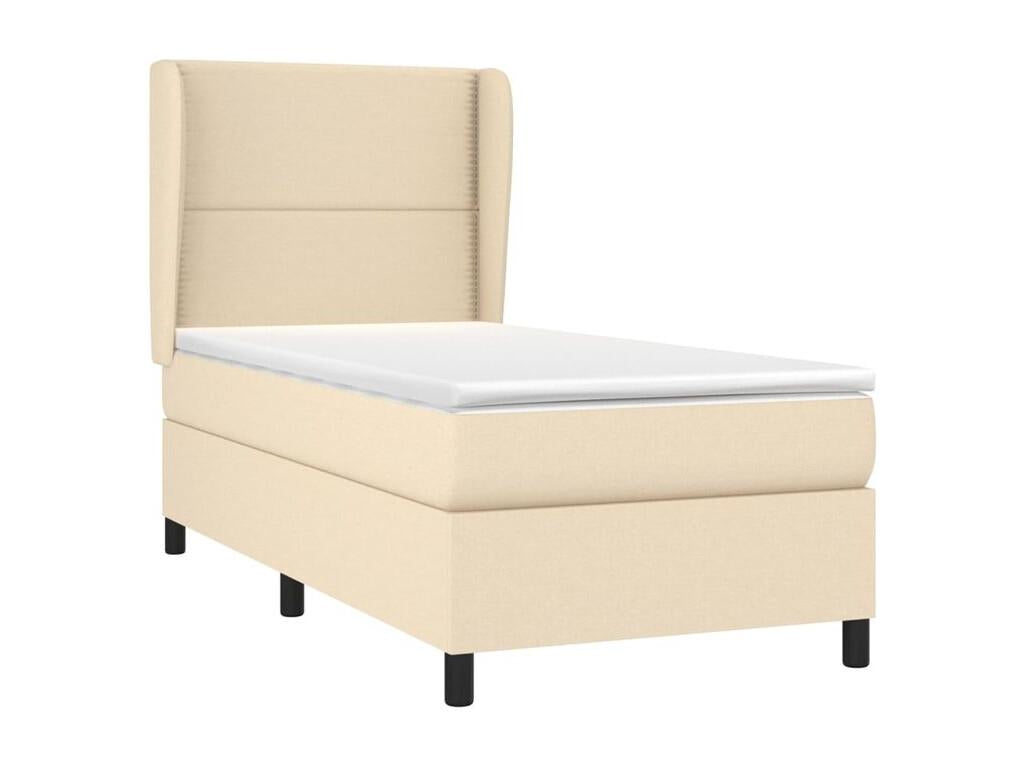 Sommier à Domopure de lit avec matelas Crème 90x200 Tissu XWPQ37737
