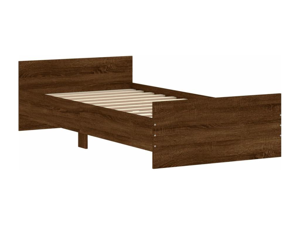 Cadre de lit chêne marron 100x200 cm bois d'ingénierie TFOM54237