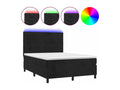 Sommier tapissier avec matelas et LED Noir 140x190 cm Velours SBWM38670
