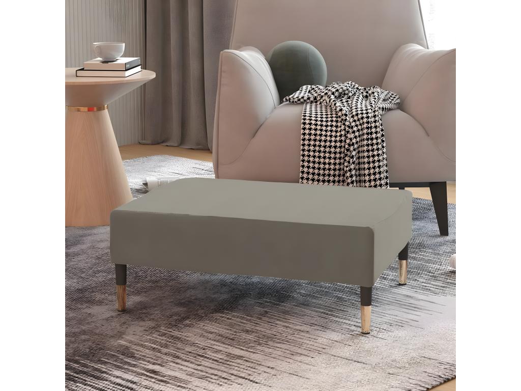 Repose-pied Gris clair 78x56x32 cm Velours IYOJ33238