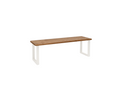 Banc en bois de pin et fer vieilli et blanc 100x45cm TLUU04762