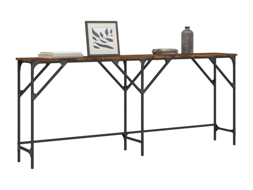 Table console chêne fumé 180x29x75 cm bois d'ingénierie JSDI21275