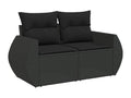 Salon de jardin 9 pcs avec coussins noir résine tressée FMJA78531