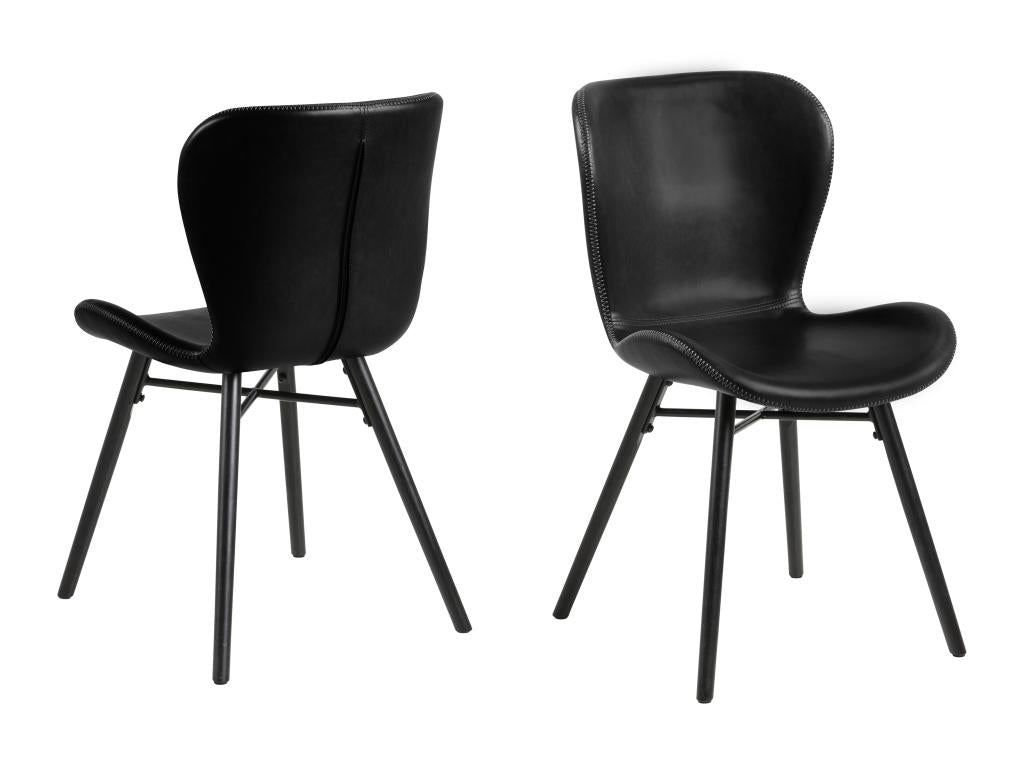 Decohaute Chaise de salle à manger similicuir PU noir. RZAZ79914